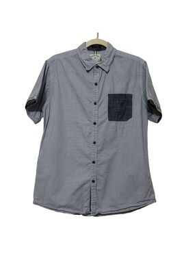 Native Code The Impeccable Fit Button Up Men’s L Blue Patterned Short Sleeve